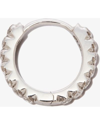 Maria Tash 18k White Eternity Diamond Hoop Earring - Metallic