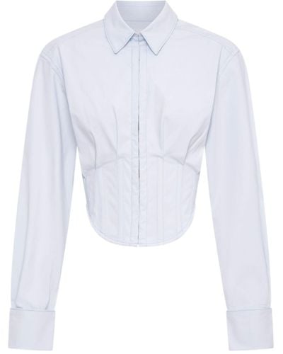 Dion Lee Tuxedo Corset Cropped Shirt - White