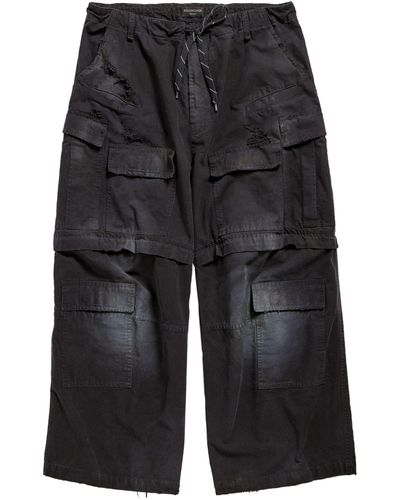 Balenciaga Wide-leg Cargo Jeans - Unisex - Cotton - Black