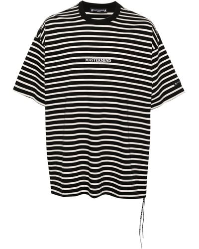 Mastermind Japan Striped Cotton T-shirt - Men's - Cotton - Black