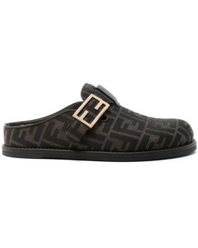 Fendi Sabot Ff Feel Shoes - Black
