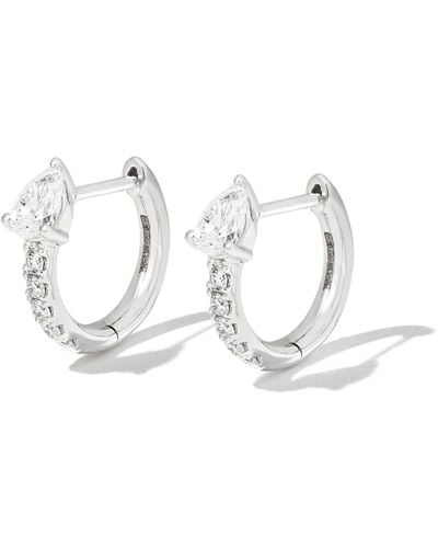 Anita Ko 18k White Gold Bobbi Diamond huggie Earrings