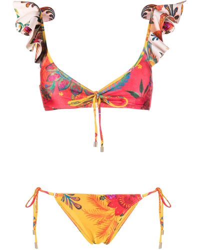 Zimmermann Ginger Floral-print Bikini Set - Red