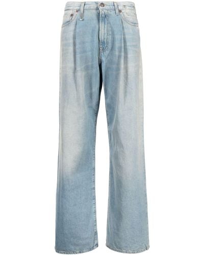R13 Damon Pleated Wide-leg Pants - Women's - Cotton/calf Leather - Blue