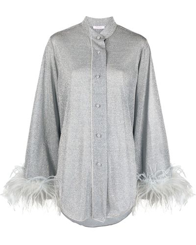 Oséree Lumière Plumage Lurex Shirt - Grey