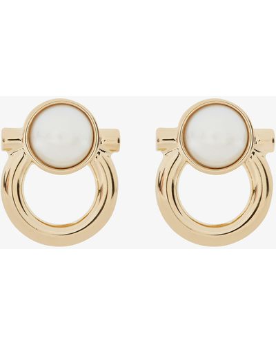 Ferragamo Gold-plated Gancini Pearl Stud Earrings - Metallic