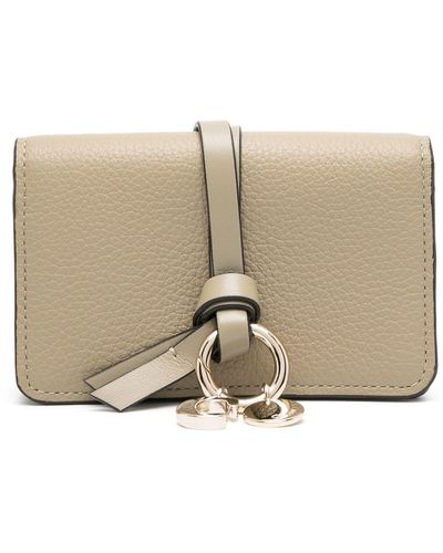 Chloé Alphabet Trifold Leather Wallet - Natural