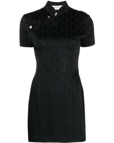 Marine Serre Crescent Moon Jacquard Dress - Women's - Acetate/viscose/elastane - Black