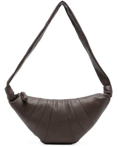 Lemaire Croissant Medium Leather Shoulder Bag - Unisex - Cotton/leather - Grey