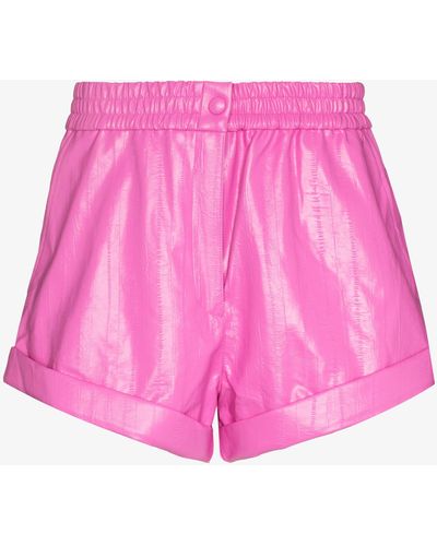 ROTATE BIRGER CHRISTENSEN Beata Faux Leather Shorts - Women's - Polyester/viscose - Pink