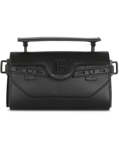 Balmain B-buzz 19 Leather Shoulder Bag - Black
