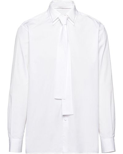 Prada Tie Cotton Shirt - White