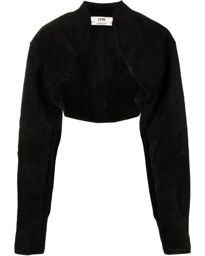 LVIR Faux-suede Bolero Jacket - Women's - Wool/spandex/elastane/polyester/acrylic - Black