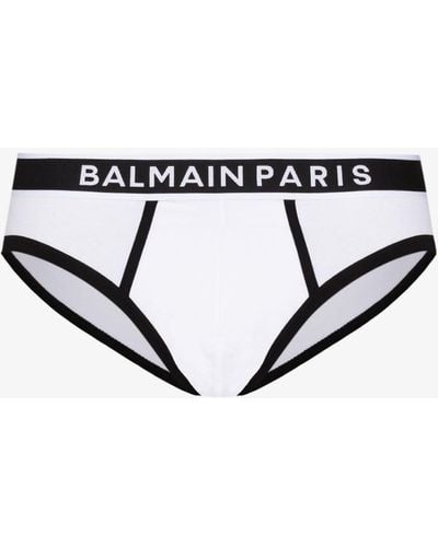 Balmain Logo Waistband Briefs - Men's - Cotton/spandex/elastane - Black