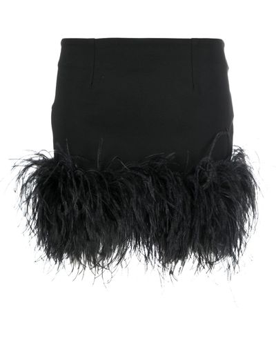 16Arlington Haile Feather-trim Mini Skirt - Black
