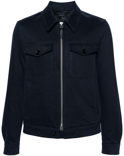 Tom Ford Cotton-blend Jacket - Men's - Cotton/linen/flax/cupro - Blue