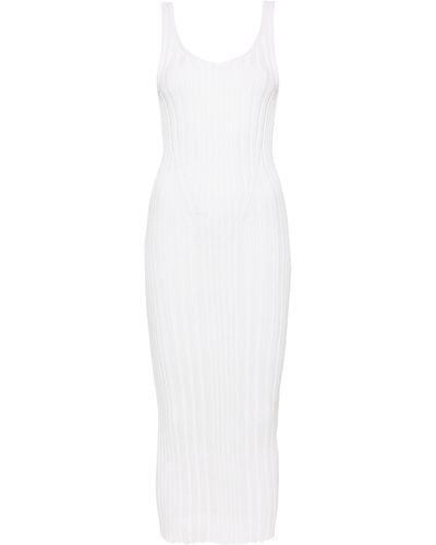 Khaite Ottilie Ribbed-knit Dress - White