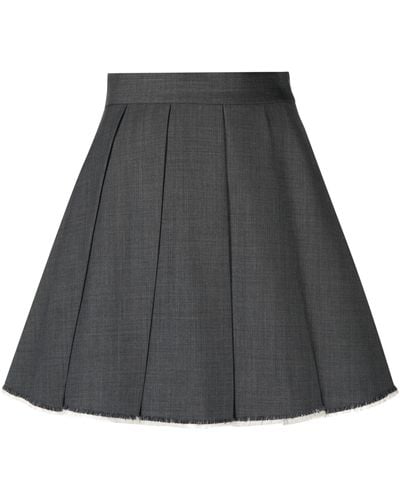 ShuShu/Tong Pleated A-line Mini Skirt - Women's - Polyester/wool - Black