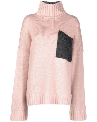 JW Anderson Two-tone Roll-neck Sweater - Pink
