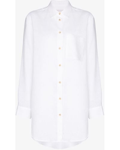 Asceno Oversized Linen Shirt - White