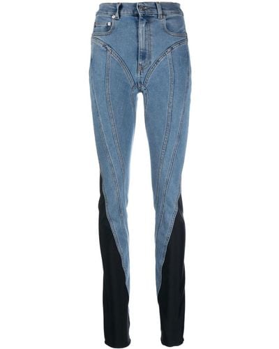 Mugler Spiral Skinny Jeans - Women's - Cotton/elastane - Blue