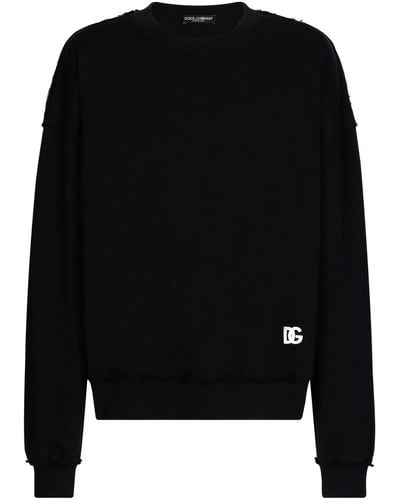 Dolce & Gabbana Logo-print Cotton Sweatshirt - Black