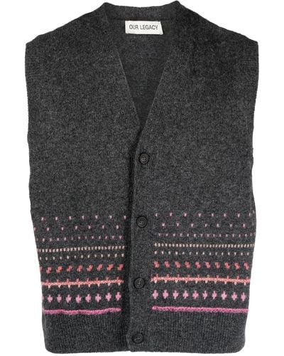 Our Legacy Rugrats Wool Vest - Men's - Wool - Grey