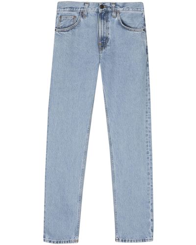 Nudie Jeans Gritty Jackson Summer Clouds Straight-leg Jeans - Blue