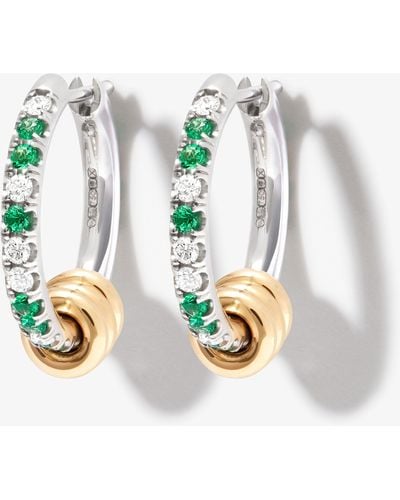 Spinelli Kilcollin 18k White Gold Ara Diamond Hoop Earrings - Women's - 18kt White Gold/18kt Yellow Gold/diamond - Metallic