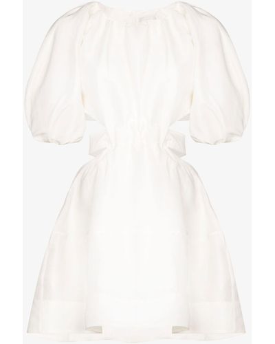 Aje. Psychedelia Puff Sleeve Mini Dress - White