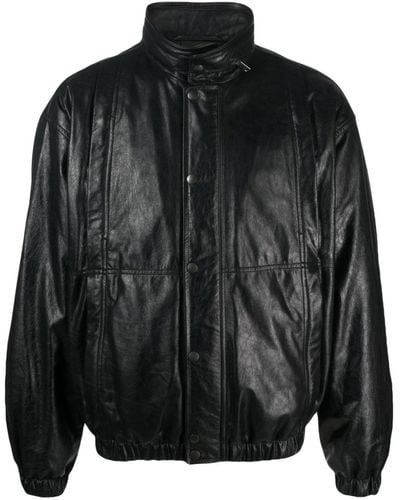 Lemaire Leather Blouson Jacket - Black