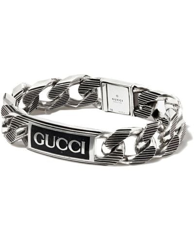Gucci Sterling Enamel Tag Bracelet - Men's - Sterling /enamel - Metallic