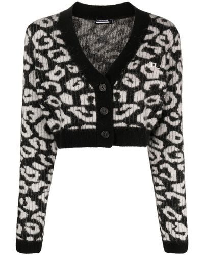 J.Lindeberg Mallory Leopard-pattern Cardigan - Black