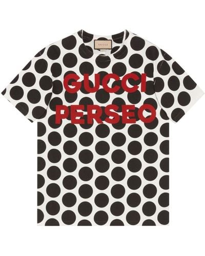 Gucci Perseo Polka-dot Print T-shirt - Red