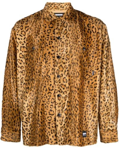 Neighborhood Leopard-print Faux-fur Shirt - Brown