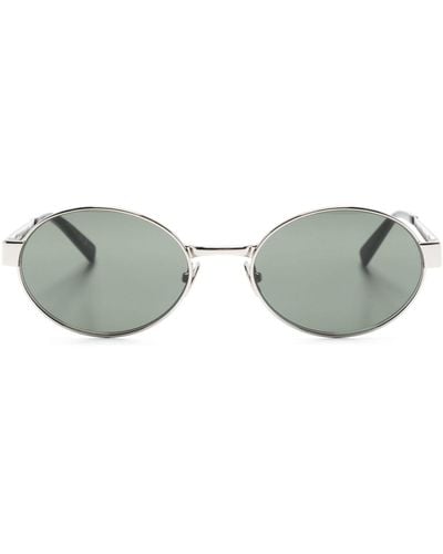 Saint Laurent Oval-frame Sunglasses - Unisex - Metal - Gray