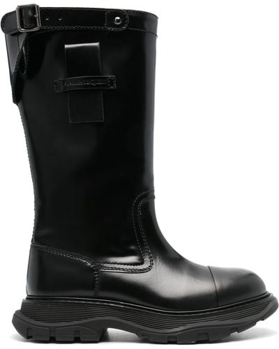 Alexander McQueen Tread Leather Boots - Men's - Calf Leather/rubber - Black