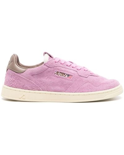 Autry New Flat Suede Trainers - Pink