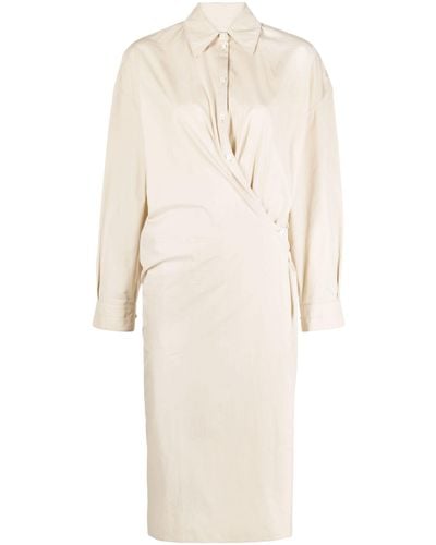Lemaire Twisted Midi Shirt Dress - Natural