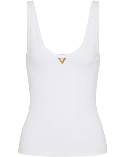 Valentino Garavani Vgold Cotton Tank Top - White