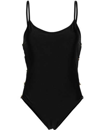 Gucci Sparkling Jersey Swimsuit With Horsebit - Black