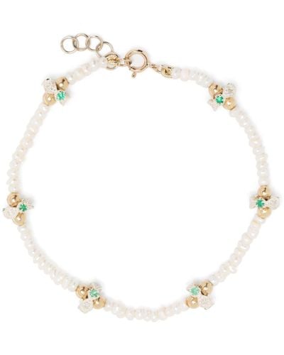 Pascale Monvoisin 9k Yellow Gold Chelsea N°2 Pearl And Diamond Bracelet - White