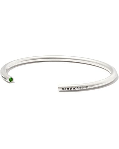 Le Gramme Sterling Le 15g Polished Tsavorite Bangle Bracelet - White