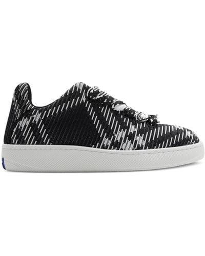 Burberry Check Knit Box Trainers - Black
