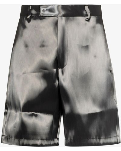 HELIOT EMIL Liquid Metal Bermuda Shorts - Gray