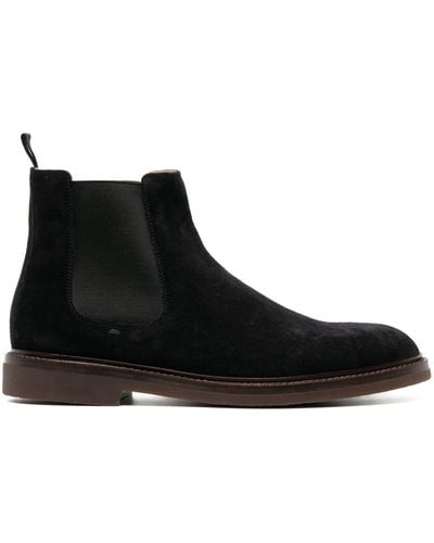 Brunello Cucinelli Elasticated-panel Chelsea Leather Boots - Black