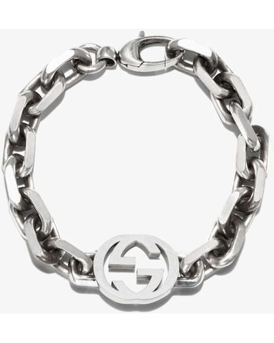 Gucci Sterling Interlocking G Bracelet - Men's - Sterling - Metallic