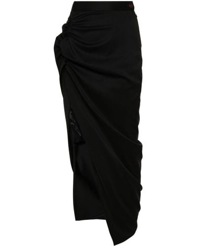 Vivienne Westwood Panther Draped Maxi Skirt - Women's - Viscose/virgin Wool - Black