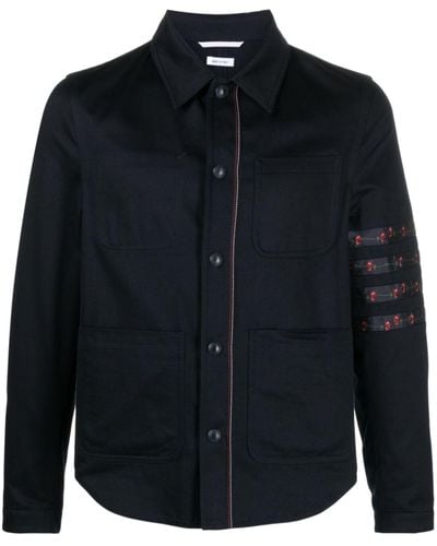Thom Browne 4-bar Cotton Shirt Jacket - Men's - Cotton/cupro/polyester - Blue