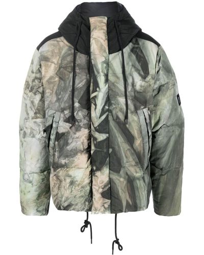 Holden Fowler Camouflage Hooded Down Jacket - Green